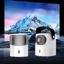 Load image into Gallery viewer, Unitedtime Android Portable Projector with WiFi and Bluetooth Native 1080p Support 4K 12000 Lumens Portable Integrated Folding Handheld bracket, for Home Theater Support HDMI, USB, PC, TV Box, iOS &amp; Android Phone.Model:TZ2