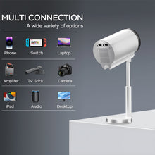 Load image into Gallery viewer, Feelwow Portable Projector 90°Adjust Stand Hight Adjustment  Native 720p Support 10180P 4K  with Android WiFi and Bluetooth Mini TS7