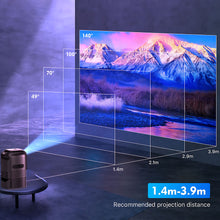 Load image into Gallery viewer, Unitedtime Android Projector Built in Stand Native 1080p Support 4K Video 8500 Lumens with 5G WiFi Bluetooth  Built in Speakers for Home Theater Support HDMI, USB, PC, TV Box, iOS &amp; Android Phone.Model:TS1