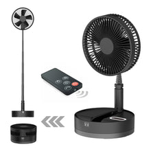 Load image into Gallery viewer, Desk and table fan, Battery Powered Pedestal Fan,Foldable and Adjustable Height Air Circulator flool Fan for Outdoor, Courtyard, Beach, Tent, Travel, Room, Kitchen,4 Speeds, with Timer night light Remote(UT10)