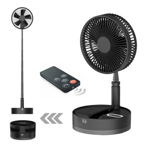 Desk and table fan, Battery Powered Pedestal Fan,Foldable and Adjustable Height Air Circulator flool Fan for Outdoor, Courtyard, Beach, Tent, Travel, Room, Kitchen,4 Speeds, with Timer night light Remote(UT10)