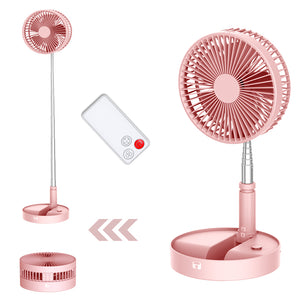 Desk and table fan, Portable Travel  Fans Battery Operated or USB Powered,Adjustable Height from 14.2 inch to 3.3ft as Pedestal stand floor Fan, 4 Speed Settings,(UT09)
