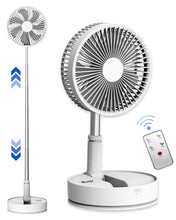 Load image into Gallery viewer, Oscillating Fan Foldaway with Remote Control, 7200mAh Rechargeable Battery Powered Pedestal Fan for Camping, 4 Speed, Timer, Height Adjustment  Portable Table Fan for Travel , Outdoor, Home