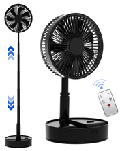 Load image into Gallery viewer, Oscillating Fan Foldaway with Remote Control, 7200mAh Rechargeable Battery Powered Pedestal Fan for Camping, 4 Speed, Timer, Height Adjustment  Portable Table Fan for Travel , Outdoor, Home