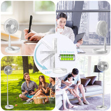 Load image into Gallery viewer, Desk and table fan, Portable Travel  Fans Battery Operated or USB Powered,Adjustable Height from 14.2 inch to 3.3ft as Pedestal stand floor Fan, 4 Speed Settings,(UT09)